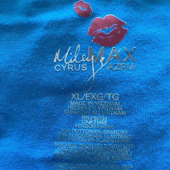 MILEY CYRES MAX AZRIA Blue Stretchy Tank Top Size XL NWOT - Picture 2 of 4